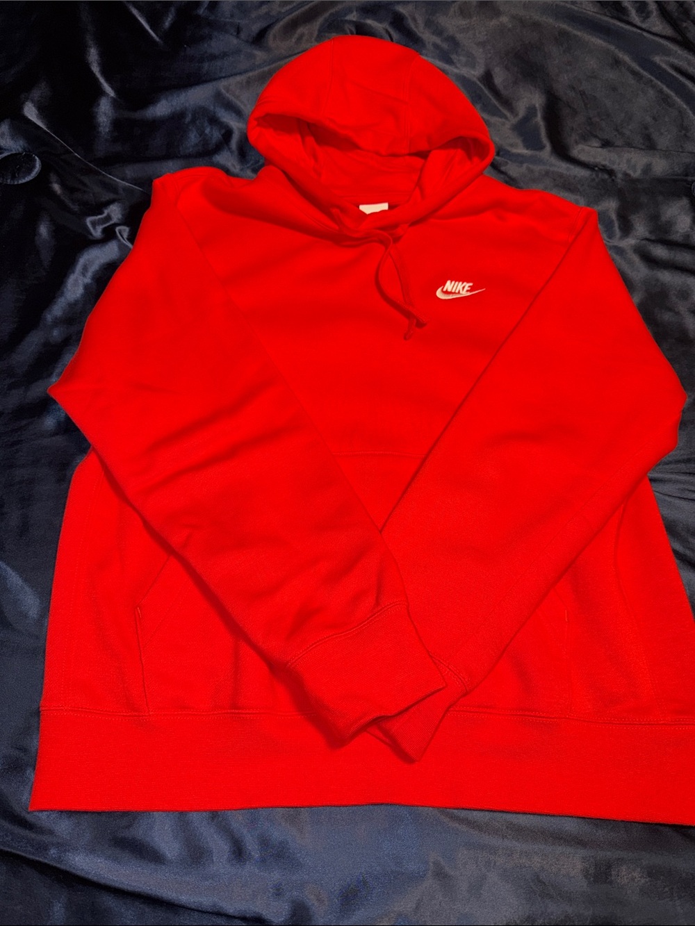 Nike Red Hooded Sweatshirt with White Swoosh